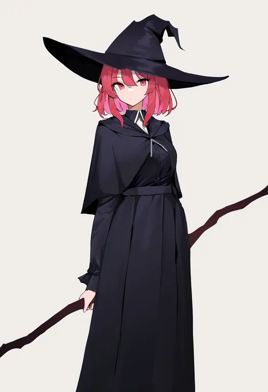 masterpiece, best quality, newest, absurdres, highres, safe, mage_staff, 1girl, solo, simple_background — by k3scat, made with ComfyUI