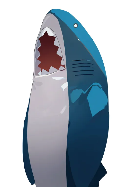 masterpiece, best quality, newest, absurdres, highres, safe, shark_costume, 1girl, solo, simple_background — by k3scat, made with ComfyUI