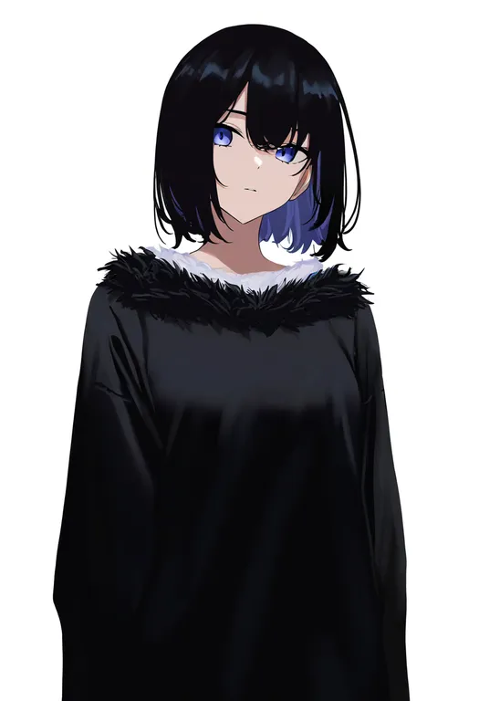 masterpiece, best quality, newest, absurdres, highres, safe, fur-trimmed_shirt, 1girl, solo, simple_background — by k3scat, made with ComfyUI
