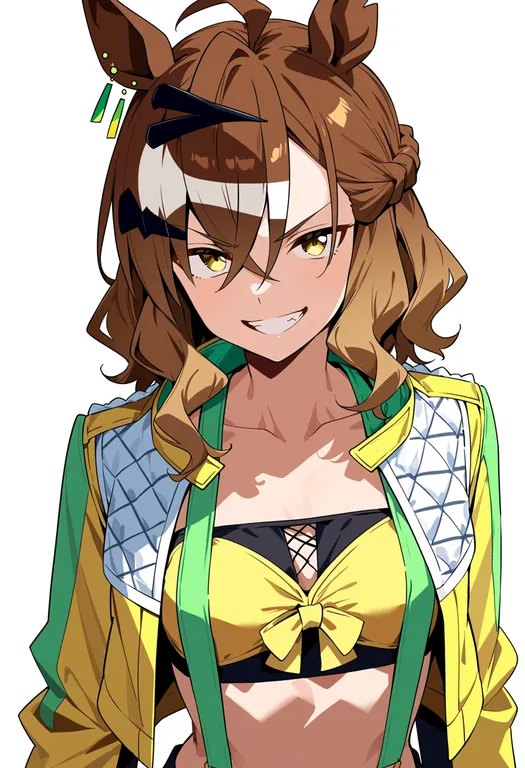 masterpiece, best quality, score_7, safe, jungle pocket (champion's battle cry) (umamusume), umamusume, solo… — by k3scat, made with ComfyUI