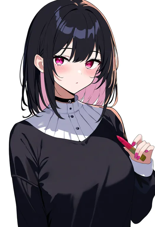 masterpiece, best quality, newest, absurdres, highres, safe, crayon, 1girl, solo, simple_background — by k3scat, made with ComfyUI