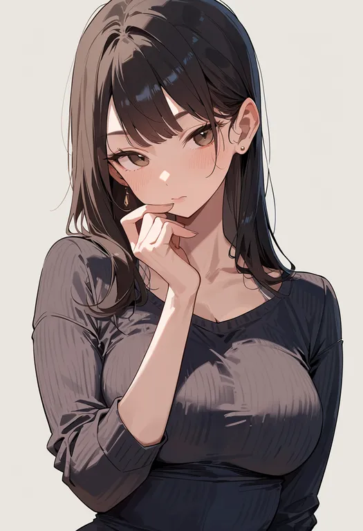 masterpiece, best quality, score_7, safe, supermarket, 1girl, solo, upper body, simple background — by k3scat, made with ComfyUI
