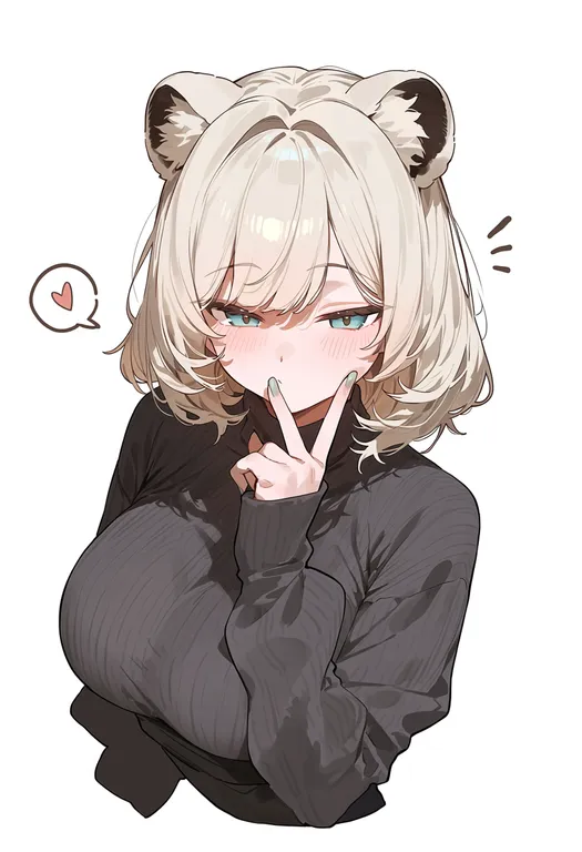 masterpiece, best quality, score_7, safe, weasel ears, 1girl, solo, simple background — by k3scat, made with ComfyUI