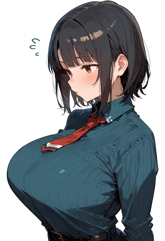 masterpiece, best quality, score_7, safe, takao (kancolle), solo, upper body, simple background — by k3scat, made with ComfyUI