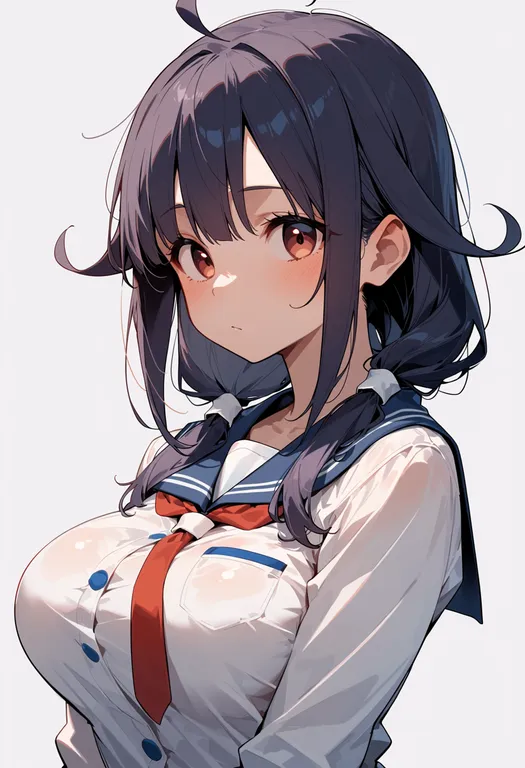 masterpiece, best quality, score_7, safe, taigei (kancolle), solo, upper body, simple background — by k3scat, made with ComfyUI