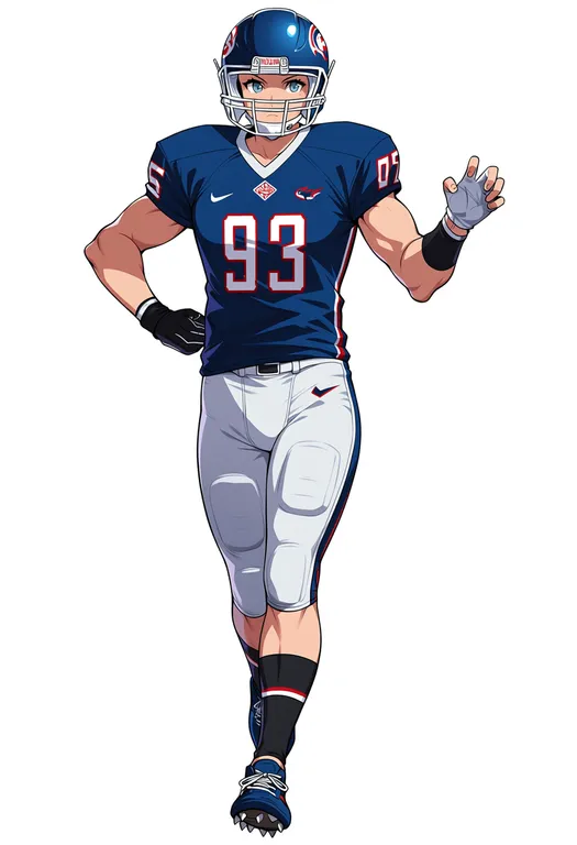 masterpiece, best quality, score_7, safe, canadian football league, solo, full body, simple background — by k3scat, made with ComfyUI