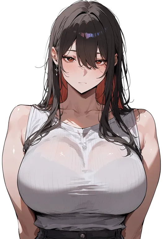 masterpiece, best quality, score_7, safe, suica, solo, upper body, simple background — by k3scat, made with ComfyUI