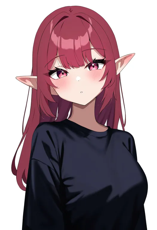 masterpiece, best quality, newest, absurdres, highres, safe, droopy_ears, 1girl, solo, simple_background — by k3scat, made with ComfyUI