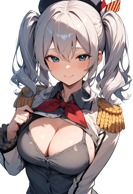 masterpiece, best quality, score_7, safe, kashima (kancolle), kantai collection, solo, upper body, simple background — by k3scat, made with ComfyUI