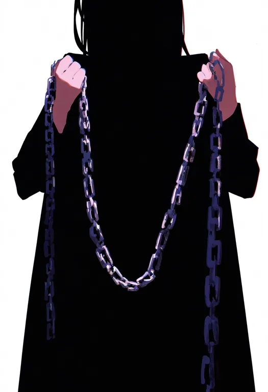 masterpiece, best quality, newest, absurdres, highres, safe, holding_chain, 1girl, solo, simple_background — by k3scat, made with ComfyUI