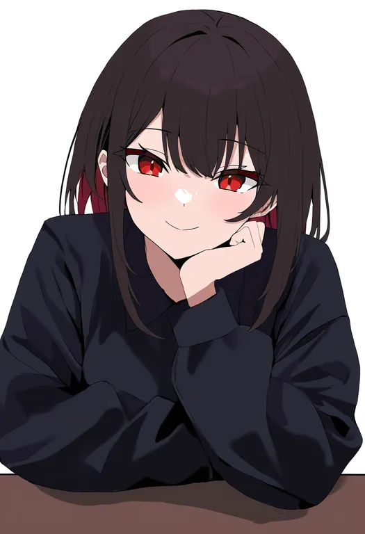 masterpiece, best quality, newest, absurdres, highres, safe, pov_across_table, 1girl, solo, simple_background — by k3scat, made with ComfyUI