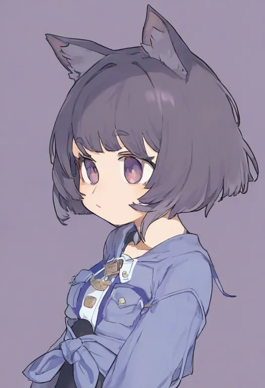 masterpiece, best quality, general, tied jacket, 1girl, solo, simple background — by k3scat, made with ComfyUI