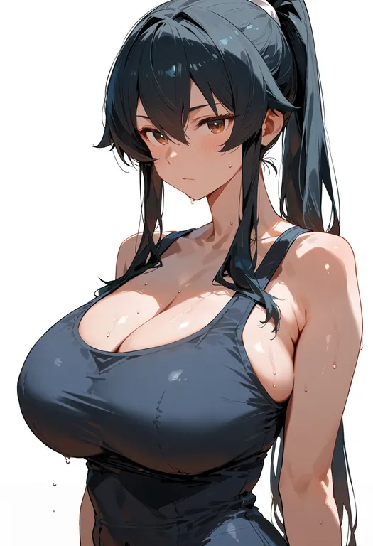 masterpiece, best quality, score_7, safe, yahagi (kancolle), solo, upper body, simple background — by k3scat, made with ComfyUI