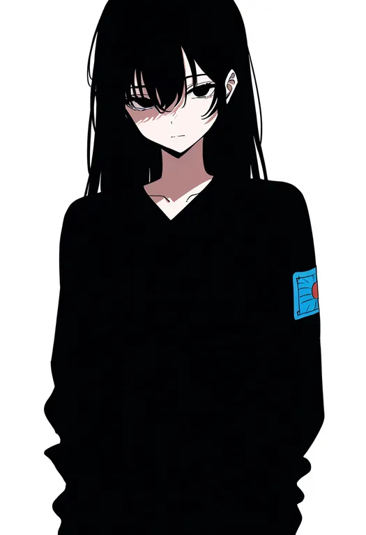 masterpiece, best quality, newest, absurdres, highres, safe, patch, 1girl, solo, simple_background — by k3scat, made with ComfyUI