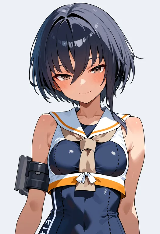 masterpiece, best quality, score_7, safe, i-13 (kancolle), solo, upper body, simple background — by k3scat, made with ComfyUI