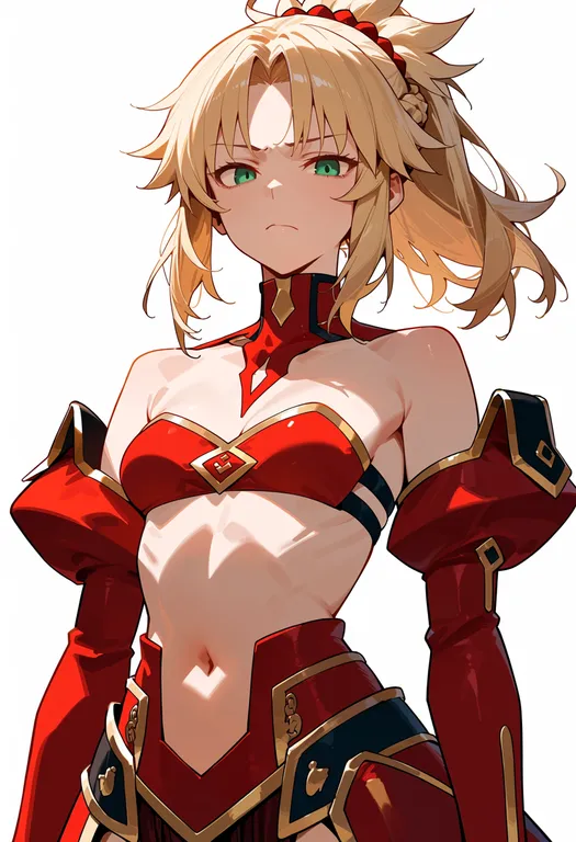 masterpiece, best quality, score_7, safe, mordred (third ascension) (fate), solo, upper body, simple background — by k3scat, made with ComfyUI