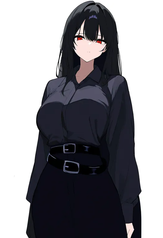 masterpiece, best quality, newest, absurdres, highres, safe, high_belt, 1girl, solo, simple_background — by k3scat, made with ComfyUI