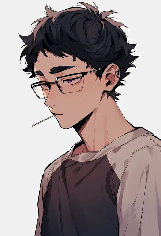 masterpiece, best quality, score_7, safe, akaashi keiji, solo, upper body, simple background — by k3scat, made with ComfyUI