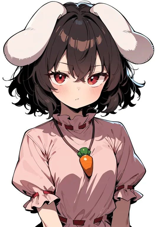 masterpiece, best quality, score_7, safe, inaba tewi, touhou, solo, upper body, simple background — by k3scat, made with ComfyUI