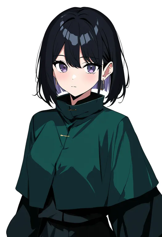 masterpiece, best quality, newest, absurdres, highres, safe, green_capelet, 1girl, solo, simple_background — by k3scat, made with ComfyUI