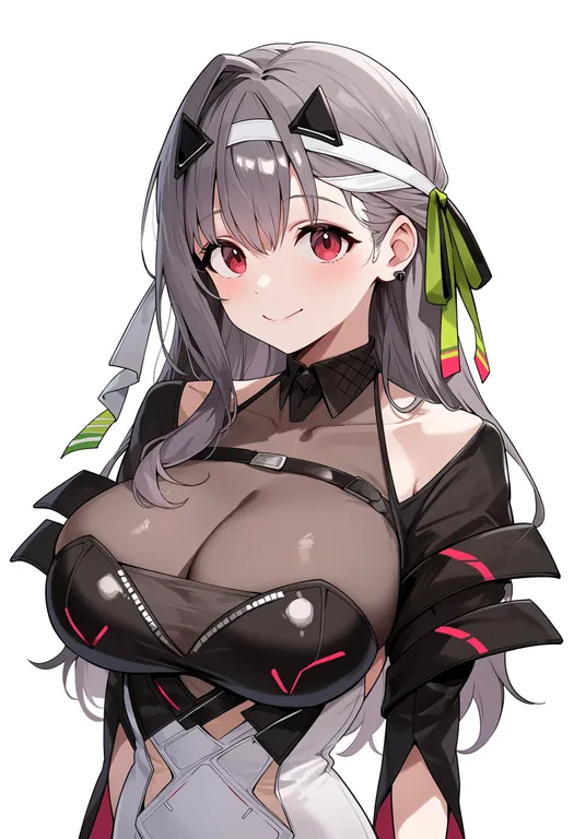 masterpiece, best quality, score_7, safe, modernia (nikke), solo, upper body, simple background — by k3scat, made with ComfyUI