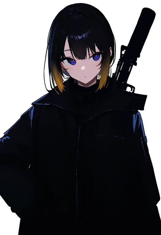 masterpiece, best quality, newest, absurdres, highres, safe, m16, 1girl, solo, simple_background — by k3scat, made with ComfyUI