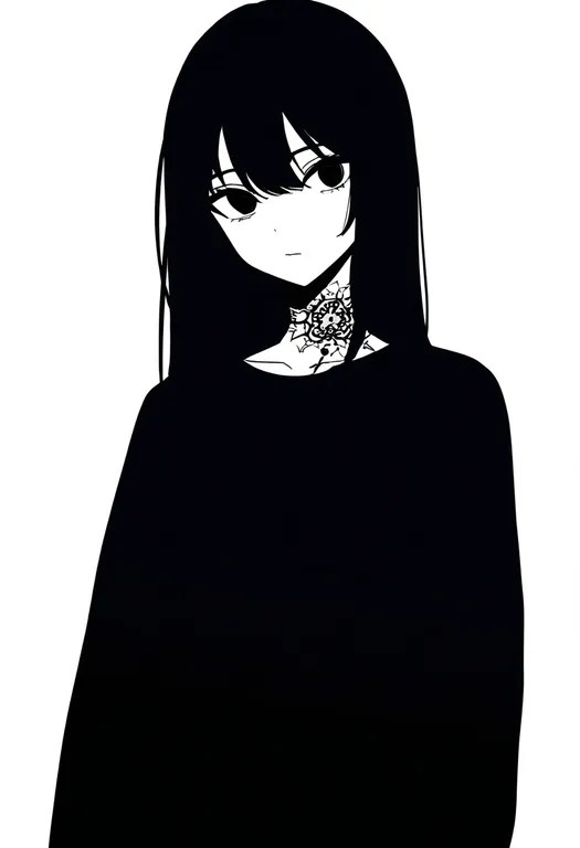masterpiece, best quality, newest, absurdres, highres, safe, cross_tattoo, 1girl, solo, simple_background — by k3scat, made with ComfyUI