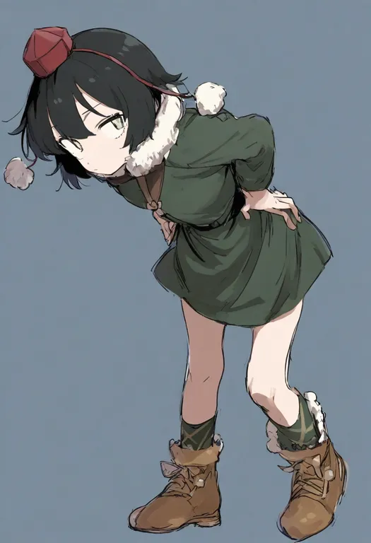 masterpiece, best quality, general, hands on own hips, 1girl, solo, full body, simple background — by k3scat, made with ComfyUI