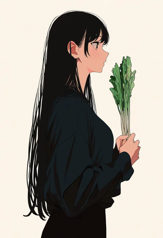 masterpiece, best quality, newest, absurdres, highres, safe, vegetable, 1girl, solo, simple_background — by k3scat, made with ComfyUI