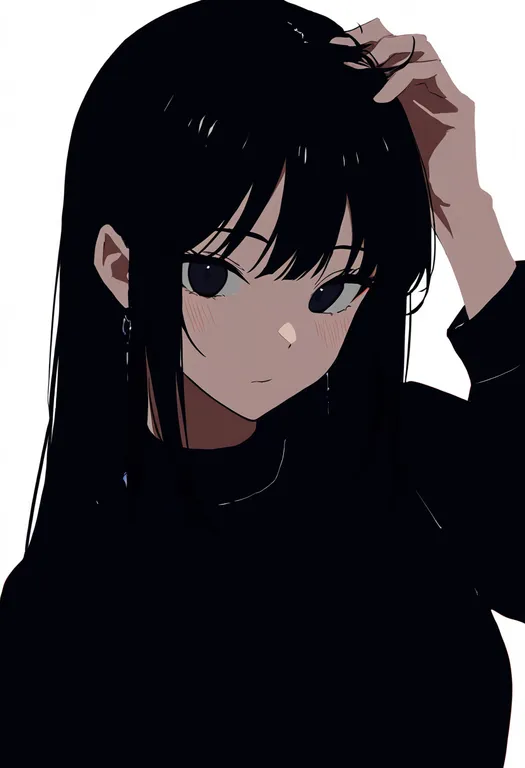 masterpiece, best quality, newest, absurdres, highres, safe, arm_over_head, 1girl, solo, simple_background — by k3scat, made with ComfyUI