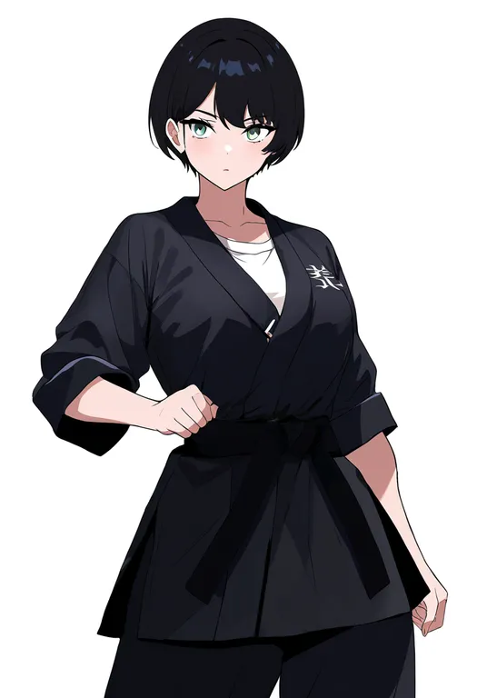 masterpiece, best quality, newest, absurdres, highres, safe, martial_arts, 1girl, solo, simple_background — by k3scat, made with ComfyUI