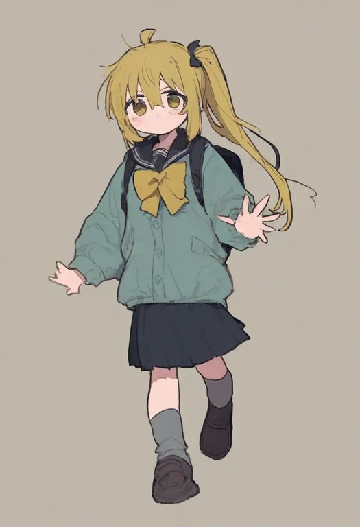 masterpiece, best quality, general, grey socks, 1girl, solo, simple background — by k3scat, made with ComfyUI