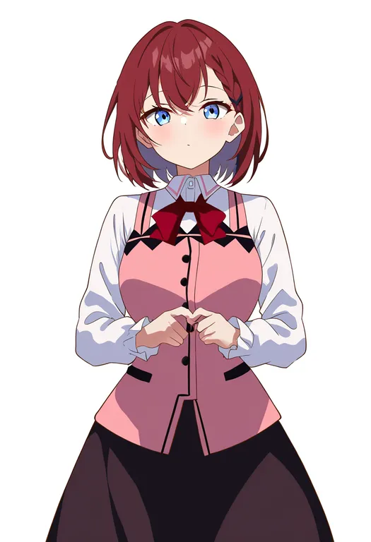 masterpiece, best quality, newest, absurdres, highres, safe, rabbit_house_uniform, 1girl, solo, simple_background — by k3scat, made with ComfyUI
