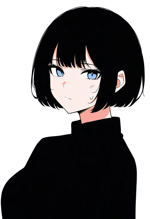 masterpiece, best quality, newest, absurdres, highres, safe, small_sweatdrop, 1girl, solo, simple_background — by k3scat, made with ComfyUI