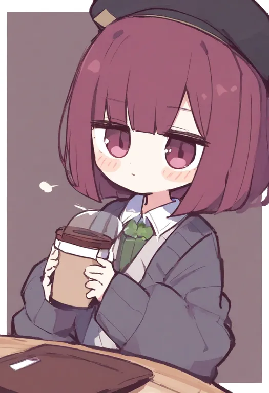 masterpiece, best quality, general, disposable cup, 1girl, solo, simple background — by k3scat, made with ComfyUI