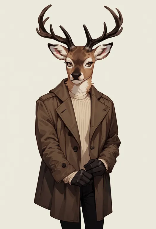 masterpiece, best quality, score_7, safe, deer boy, 1boy, solo, simple background — by k3scat, made with ComfyUI