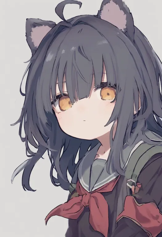 masterpiece, best quality, general, grey sailor collar, 1girl, solo, simple background — by k3scat, made with ComfyUI
