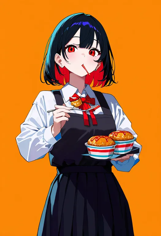 masterpiece, best quality, newest, absurdres, highres, safe, food_art, 1girl, solo, simple_background — by k3scat, made with ComfyUI