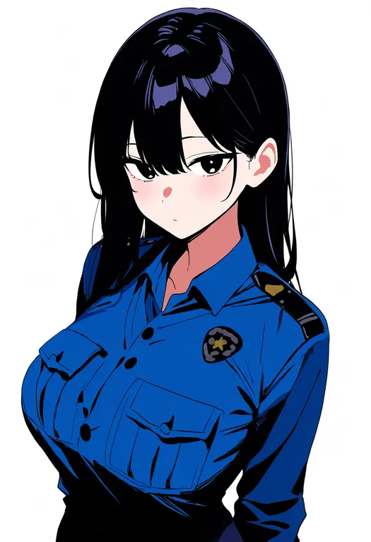 masterpiece, best quality, newest, absurdres, highres, safe, japan_national_police, 1girl, solo, simple_background — by k3scat, made with ComfyUI