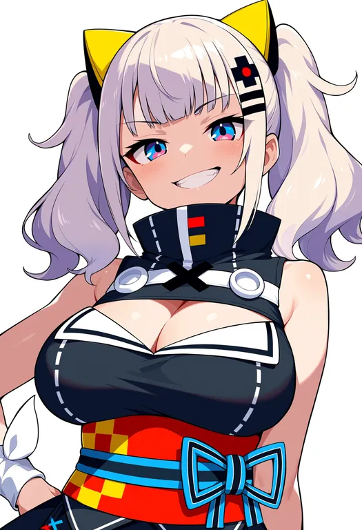 masterpiece, best quality, score_7, safe, kaguya luna, solo, upper body, simple background — by k3scat, made with ComfyUI