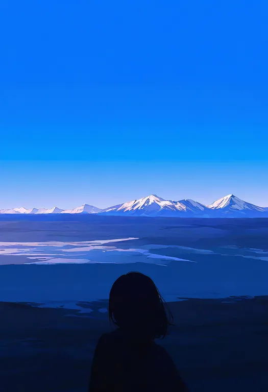 masterpiece, best quality, newest, absurdres, highres, safe, mountainous_horizon, 1girl, solo, simple_background — by k3scat, made with ComfyUI