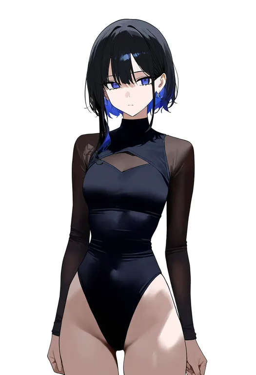 masterpiece, best quality, newest, absurdres, highres, safe, leotard_under_clothes, 1girl, solo, simple_background — by k3scat, made with ComfyUI