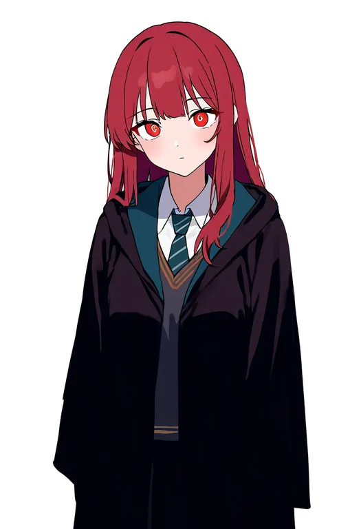masterpiece, best quality, newest, absurdres, highres, safe, hogwarts_school_uniform, 1girl, solo, simple_background — by k3scat, made with ComfyUI