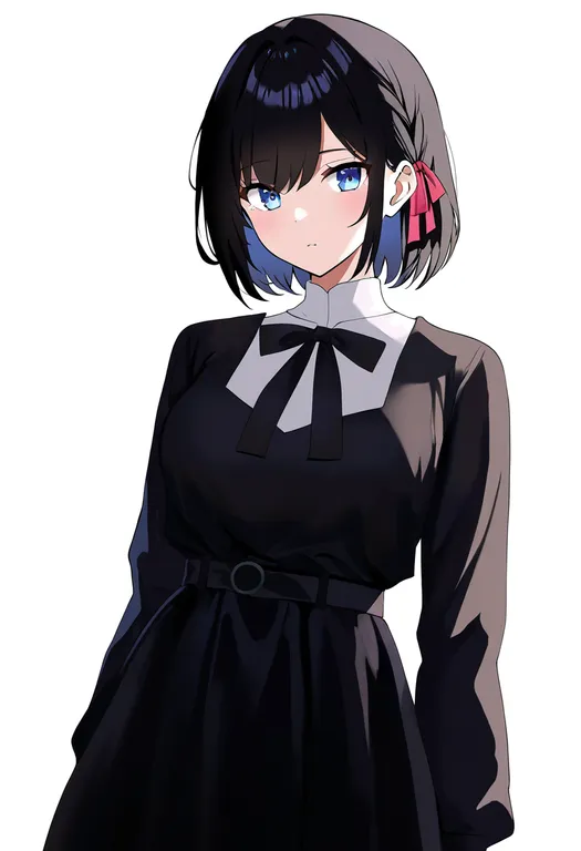 masterpiece, best quality, newest, absurdres, highres, safe, waist_ribbon, 1girl, solo, simple_background — by k3scat, made with ComfyUI