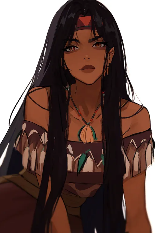 masterpiece, best quality, newest, absurdres, highres, safe, native_american, 1girl, solo, simple_background — by k3scat, made with ComfyUI