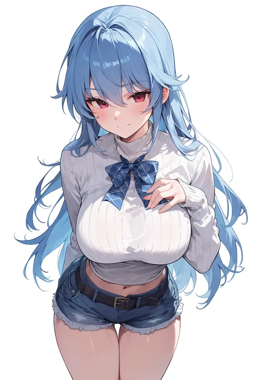 masterpiece, best quality, score_7, safe, grisaia (series), solo, simple background — by k3scat, made with ComfyUI