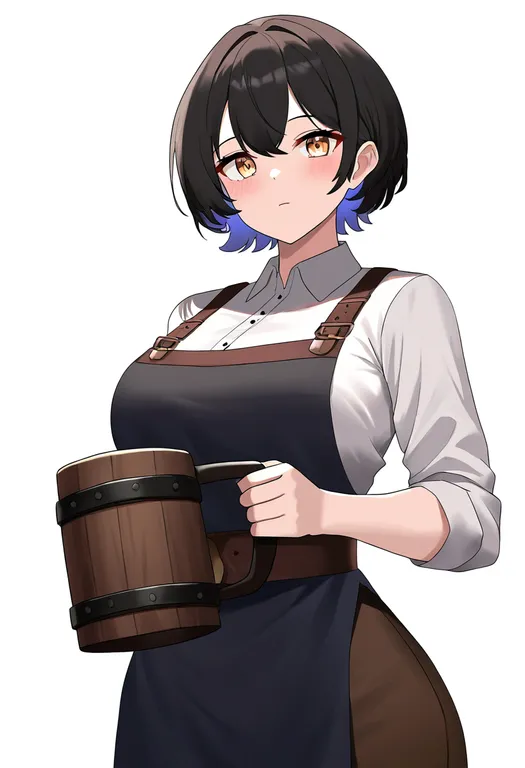 masterpiece, best quality, newest, absurdres, highres, safe, tankard, 1girl, solo, simple_background — by k3scat, made with ComfyUI