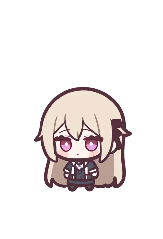 masterpiece, best quality, newest, absurdres, highres, safe, chibi, 1girl, solo, simple_background — by k3scat, made with ComfyUI