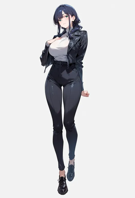 masterpiece, best quality, score_7, safe, montedio yamagata, solo, full body, simple background — by k3scat, made with ComfyUI
