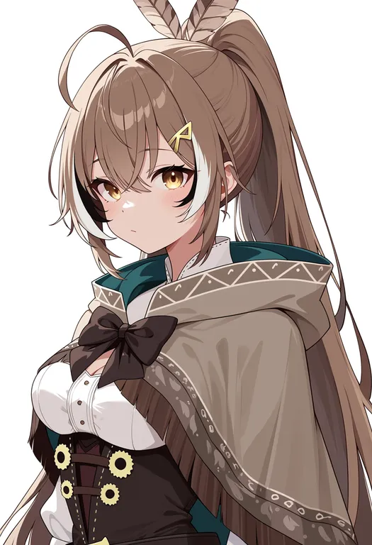 masterpiece, best quality, score_7, safe, nanashi mumei (1st costume), solo, upper body, simple background — by k3scat, made with ComfyUI